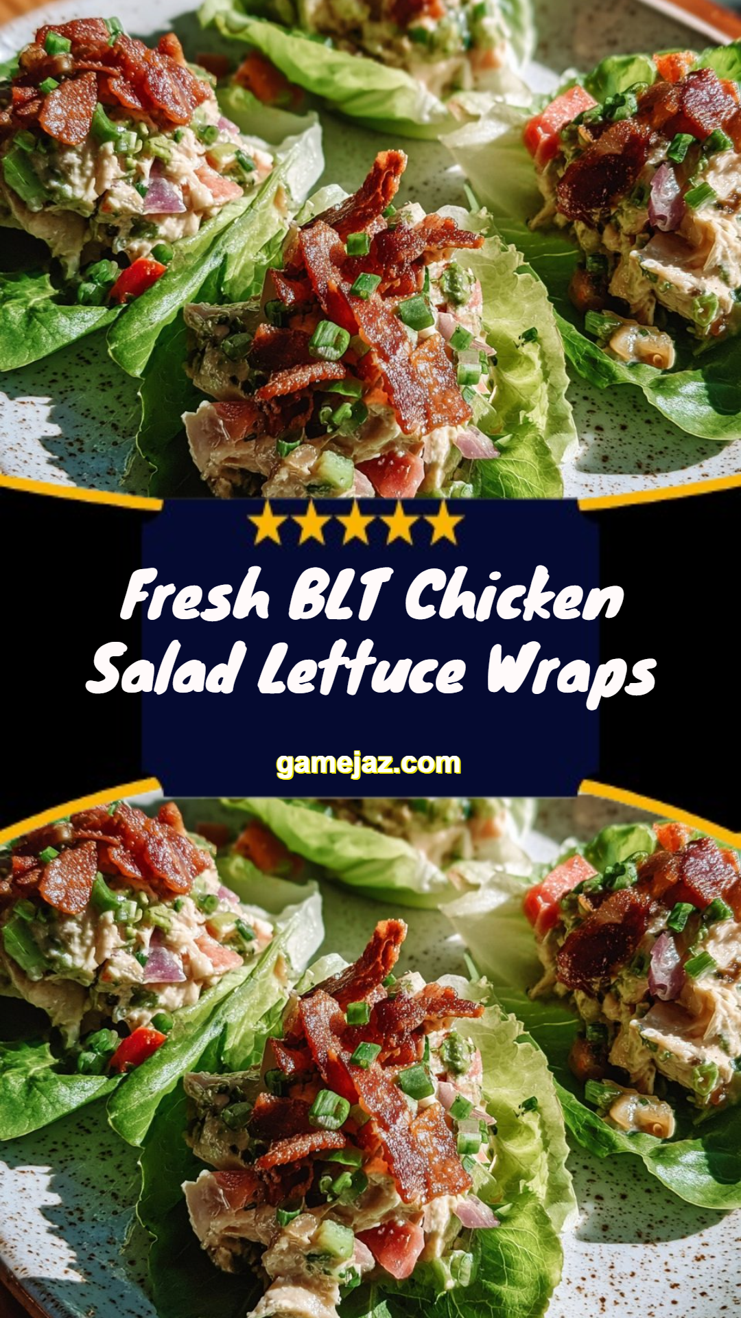Fresh BLT Chicken Salad Lettuce Wraps