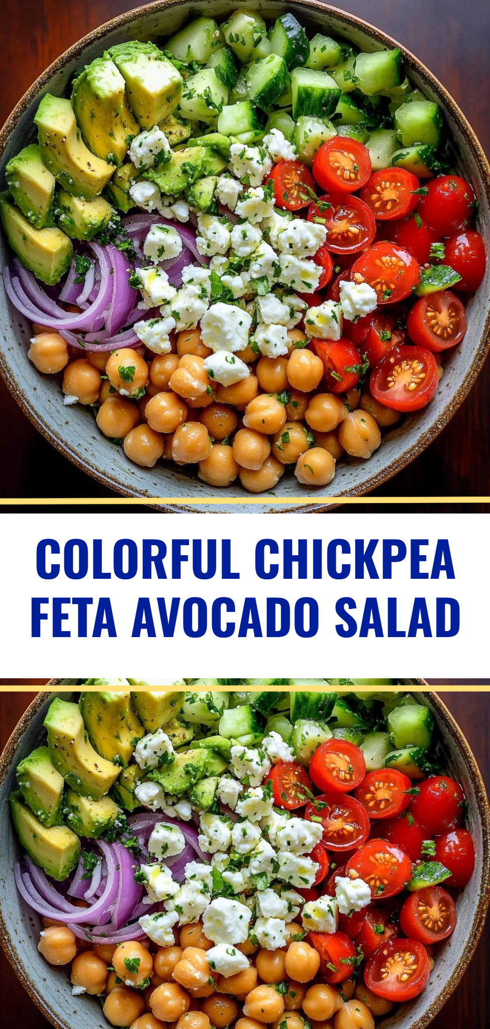 Colorful Chickpea Feta Avocado Salad