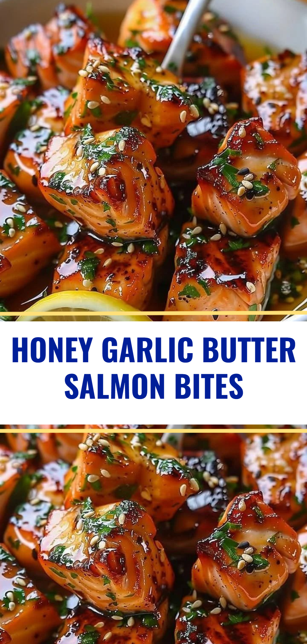 Honey Garlic Butter Salmon Bites