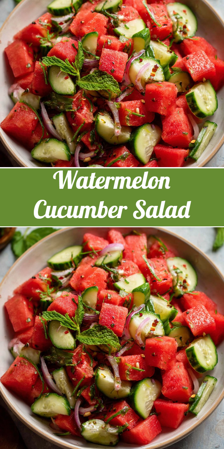 Watermelon Cucumber Salad