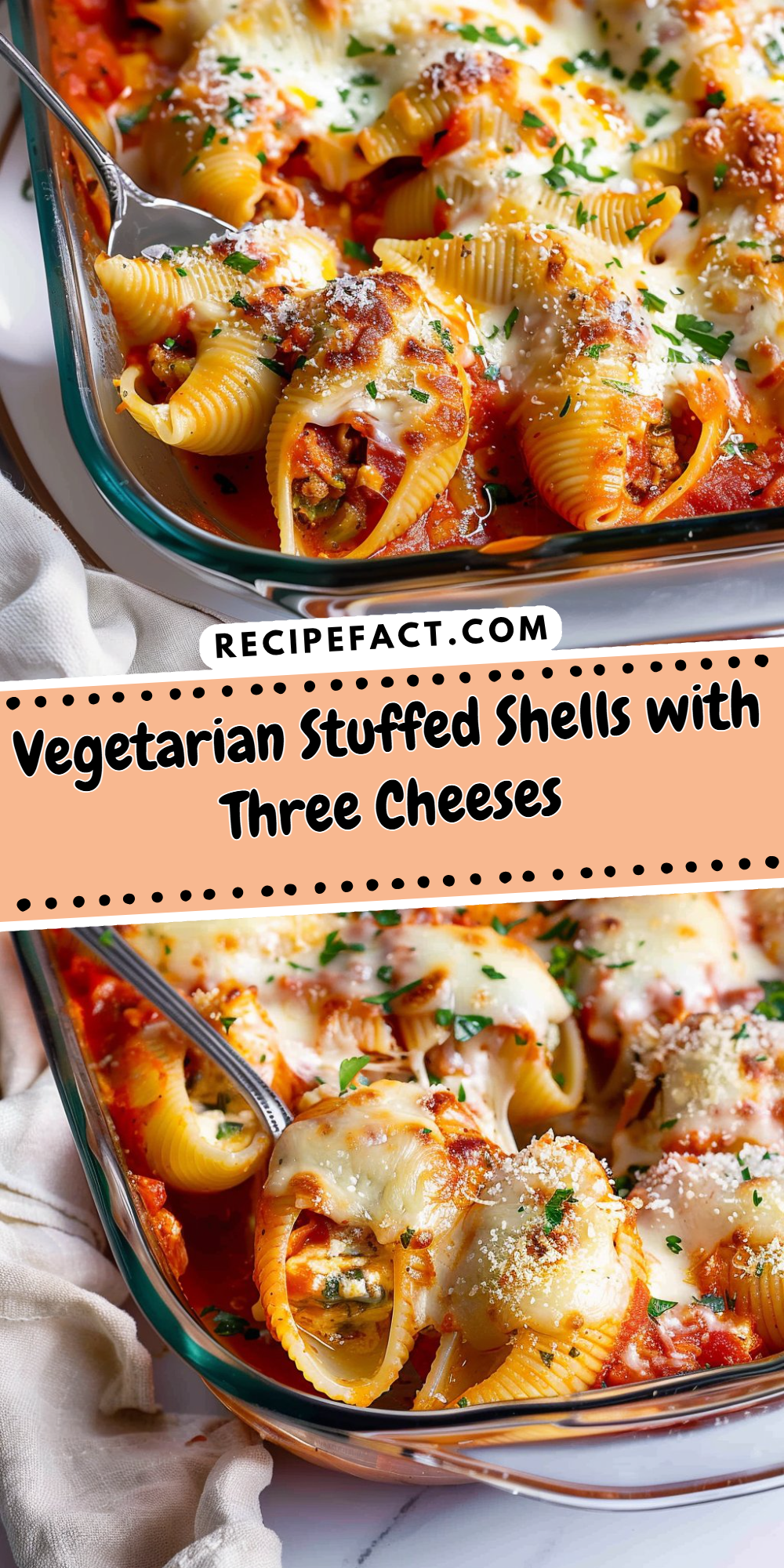 Vegetarian Stuffed Shells with Three Cheeses
