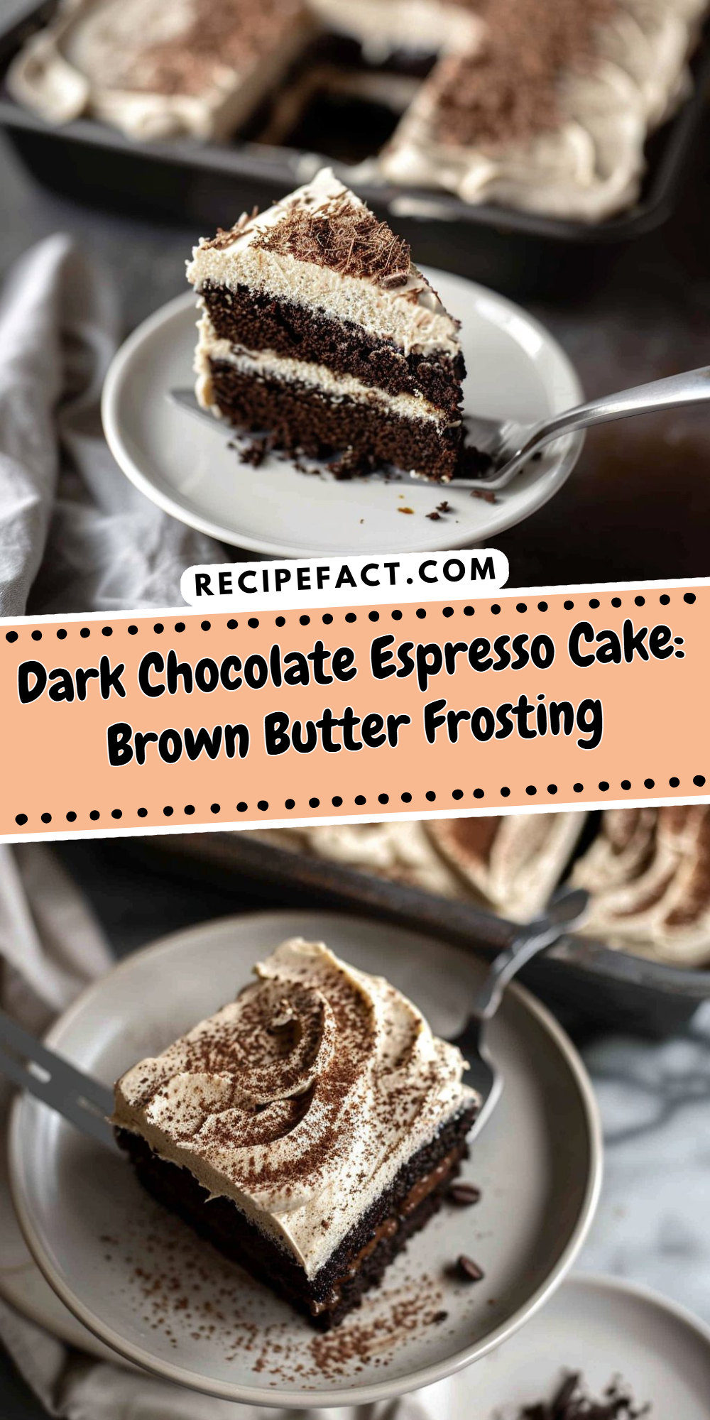 Dark Chocolate Espresso Cake: Brown Butter Frosting