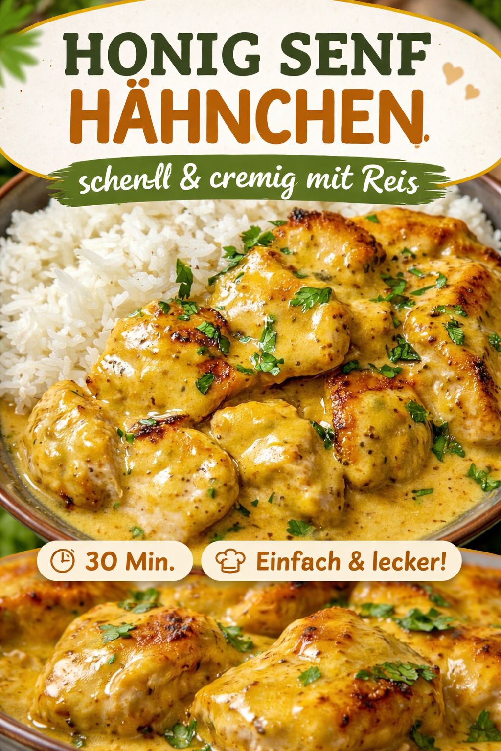 Hähnchen in Honig-Senf-Sauce