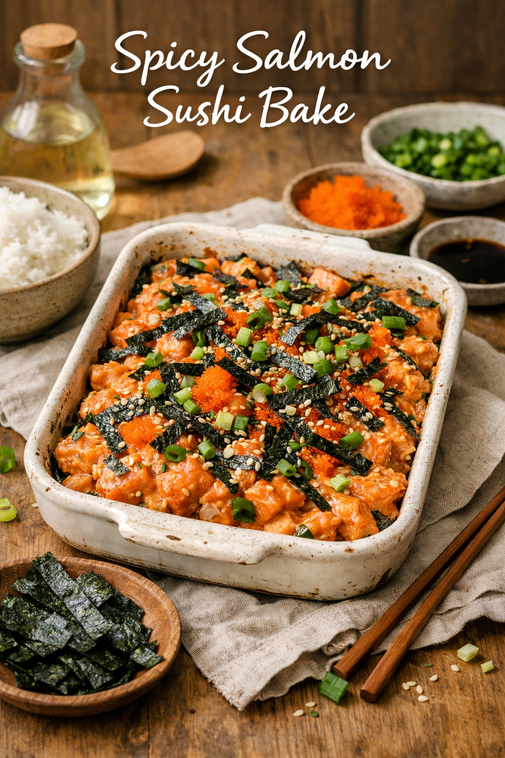 Spicy Salmon Sushi Bake Recipe