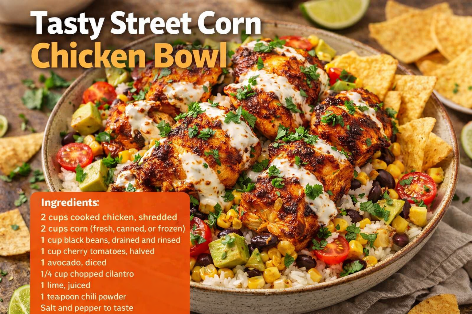 Tasty Street Corn Chicken Bowl