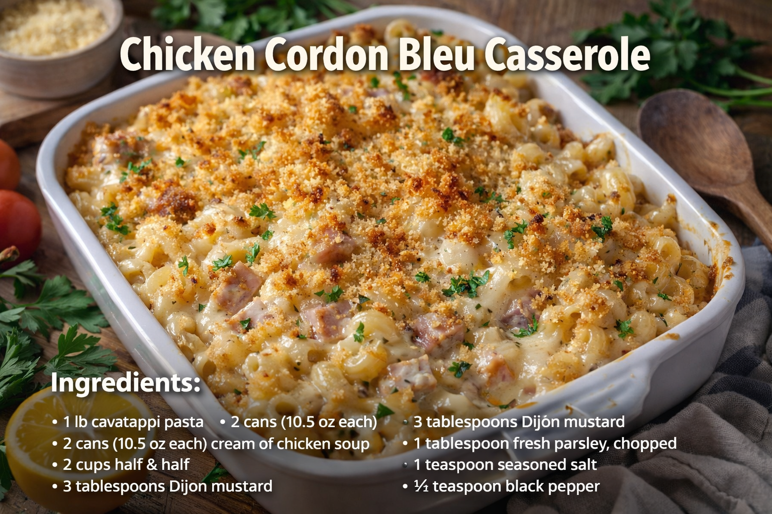 Chicken Cordon Bleu Casserole