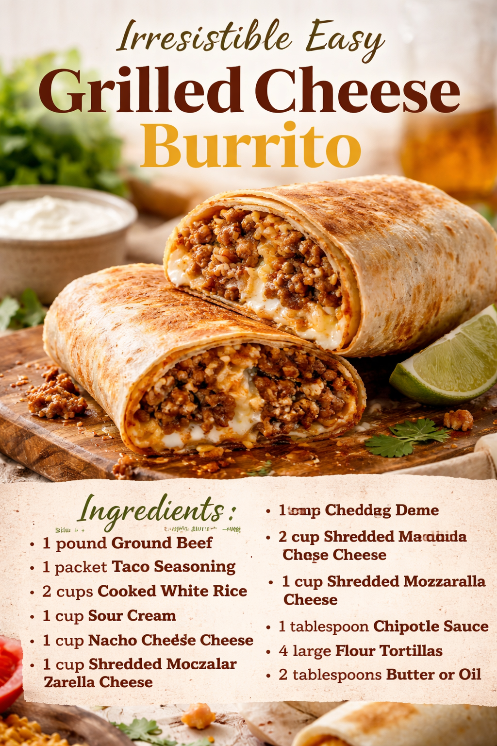 Irresistible Easy Grilled Cheese Burrito You’ll Crave Again