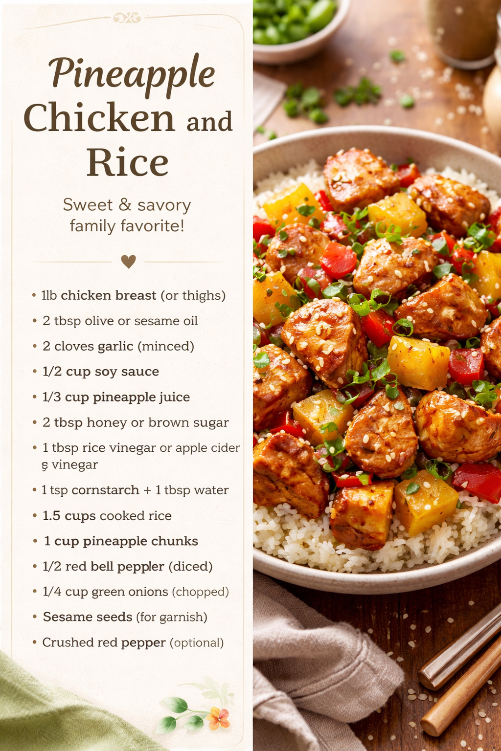 Pineapple Chicken and Rice: Sweet, Savory, Effortlessly Easy
