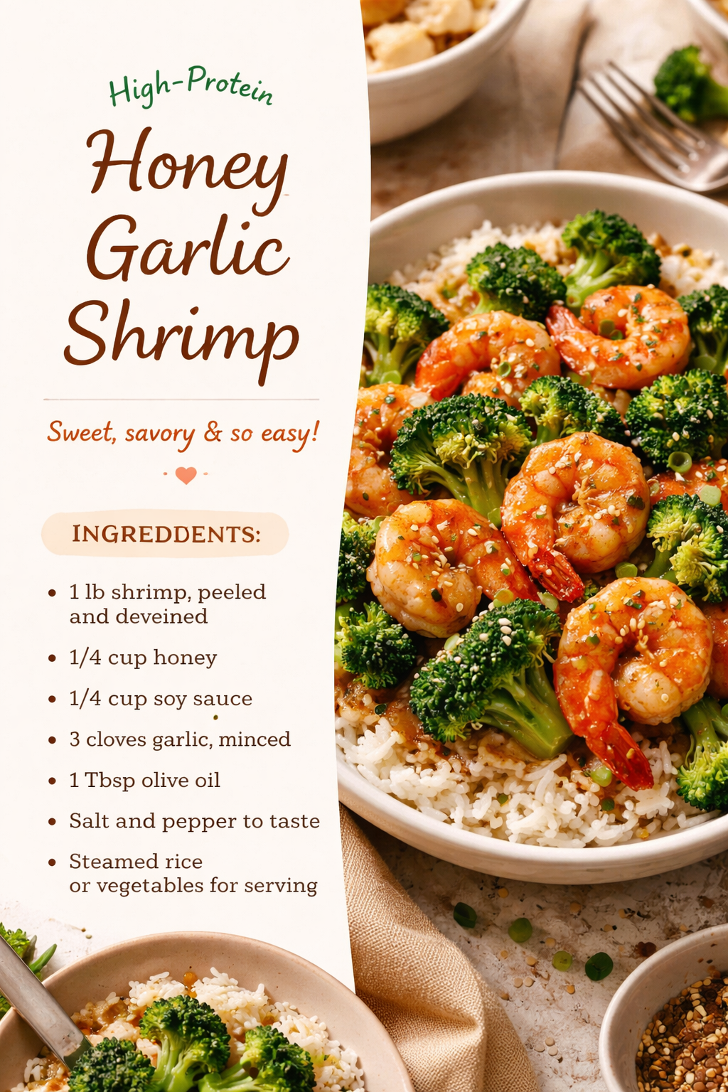High-Protein Honey Garlic Shrimp