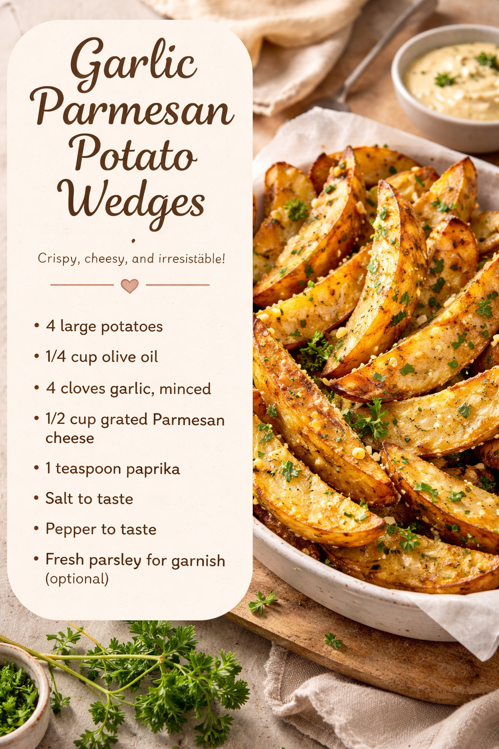 Garlic Parmesan Potato Wedges