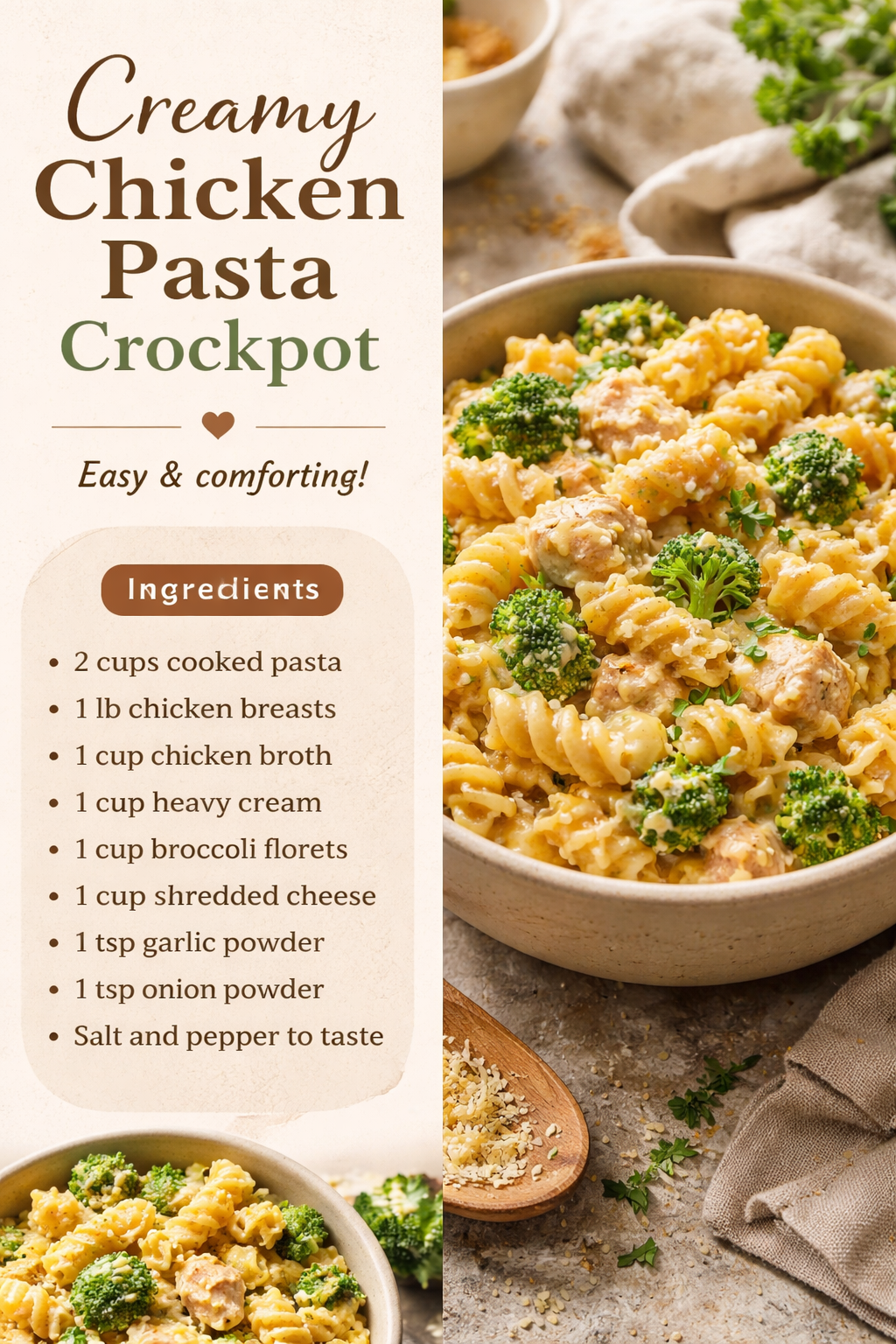 Creamy Chicken Pasta Crockpot