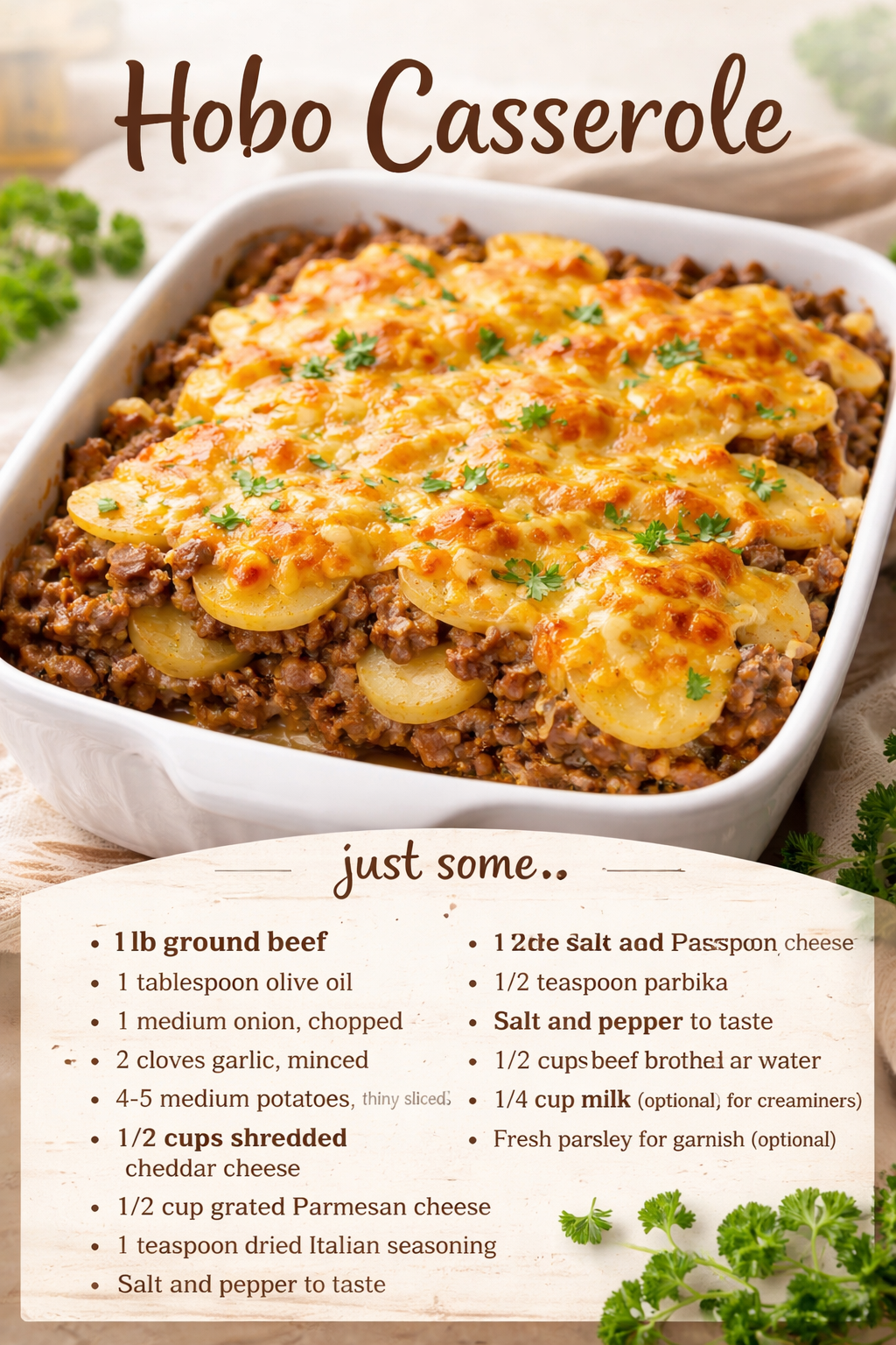 Hobo Casserole Ground Beef