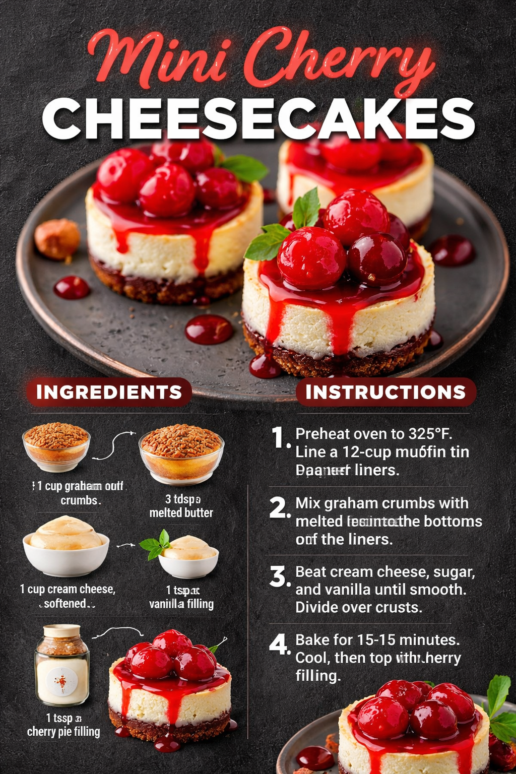 Mini Cherry Cheesecakes