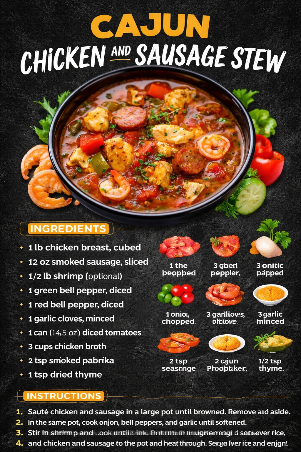 Cajun Chicken and Sausage Stew