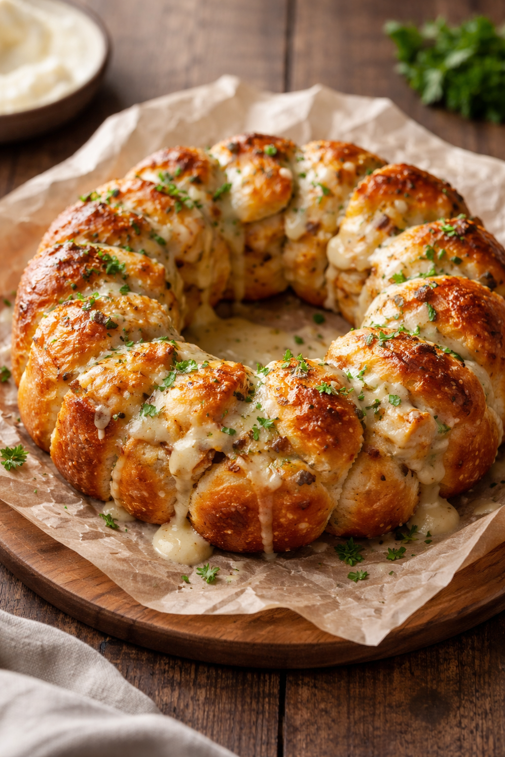 Chicken Alfredo Monkey Bread