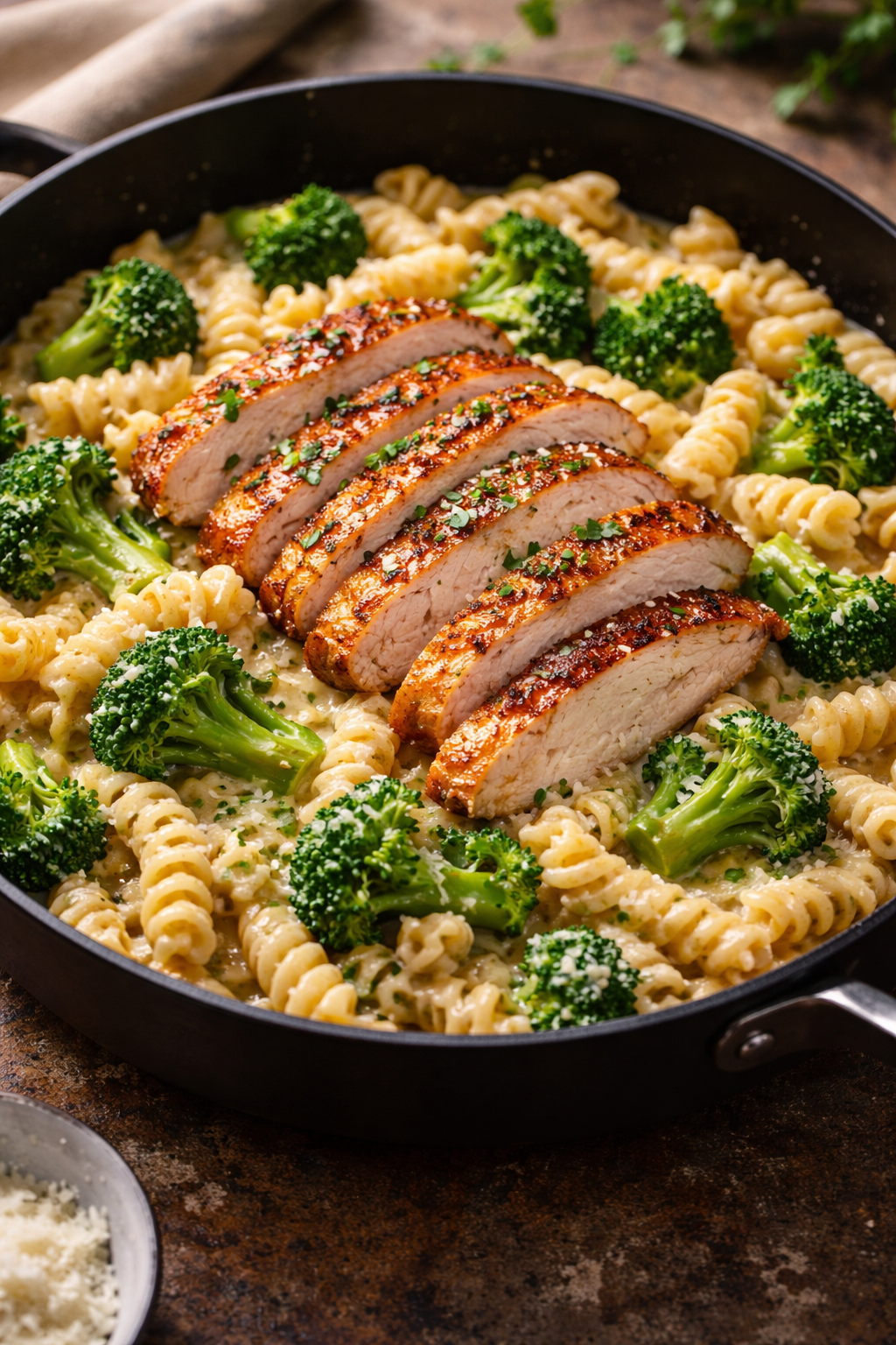 Creamy Rotisserie Chicken Broccoli Pasta