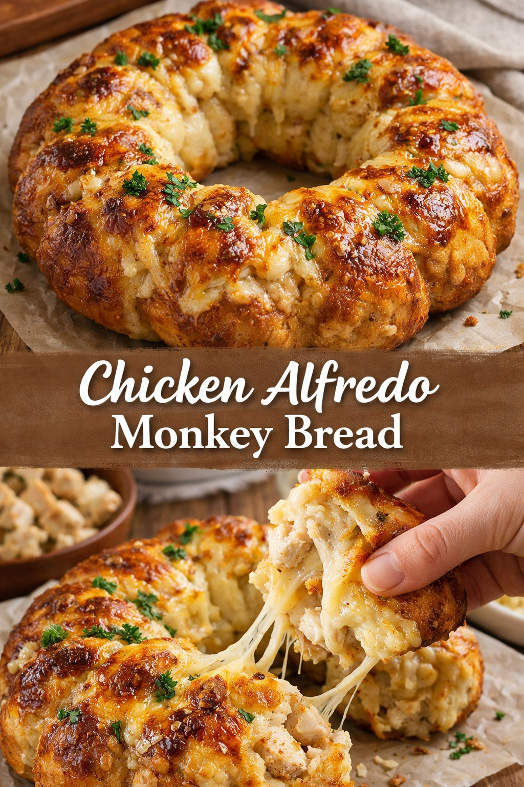 Chicken Alfredo Monkey Bread