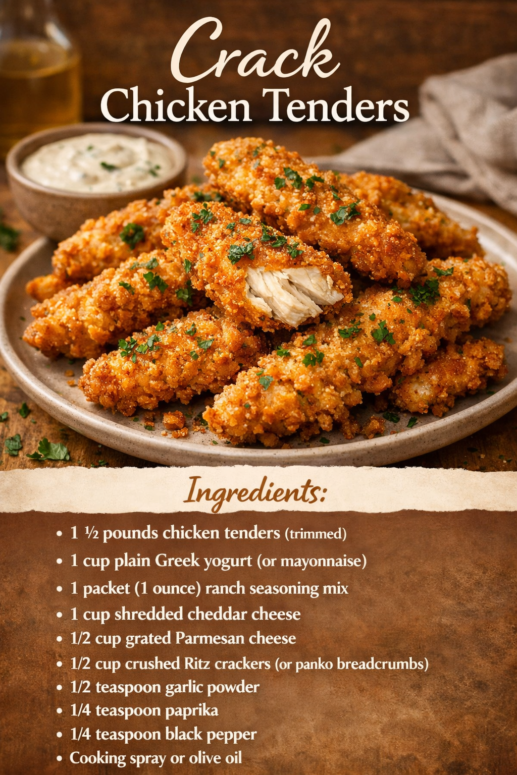 Crack Chicken Tenders - Easy Dinner Recipe