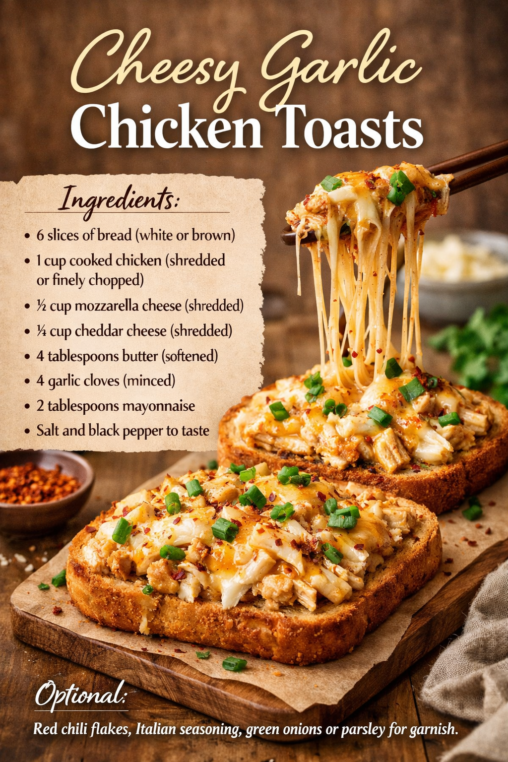 Cheesy Garlic Chicken Toast
