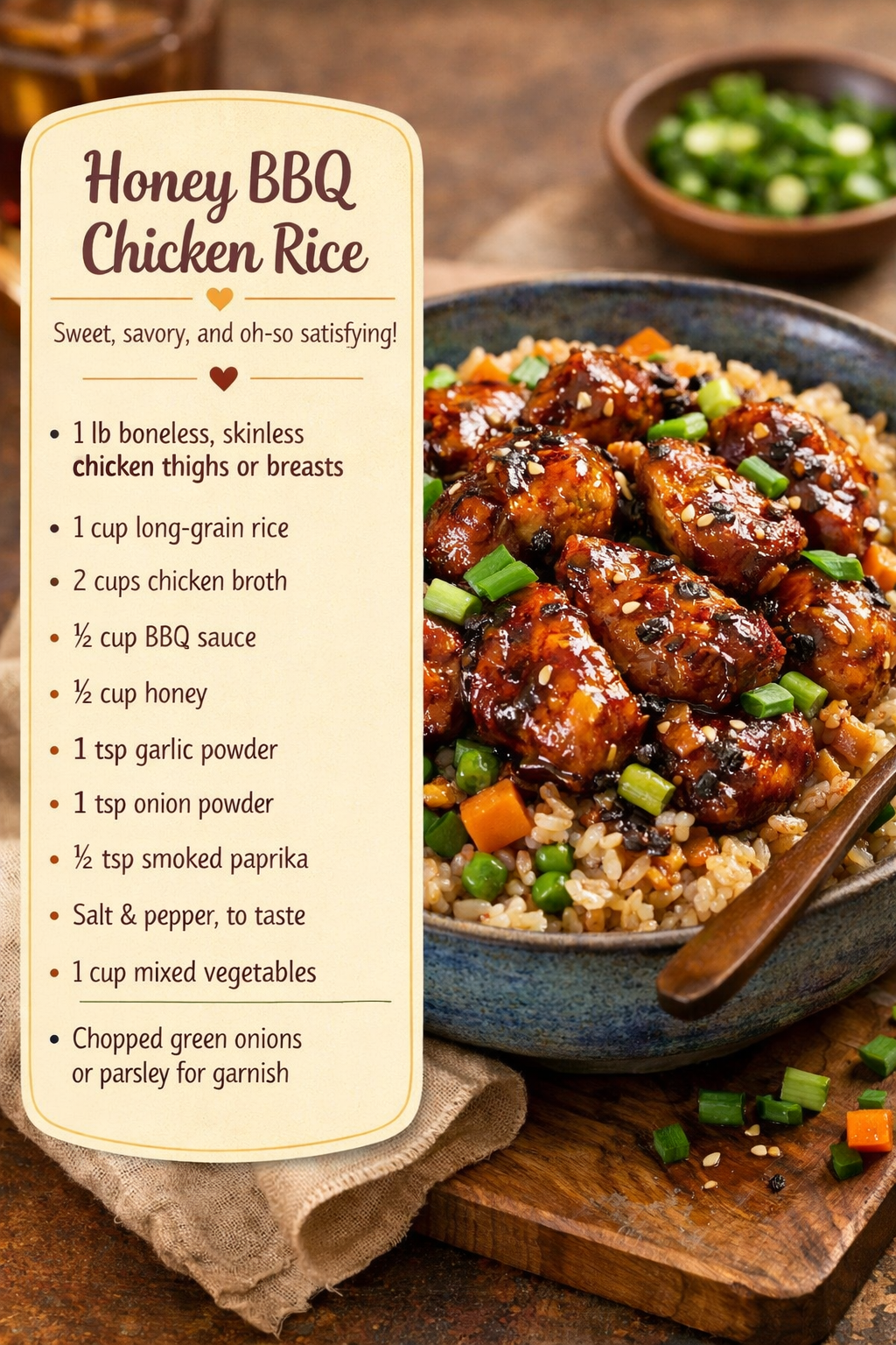 Honey BBQ Chicken Rice