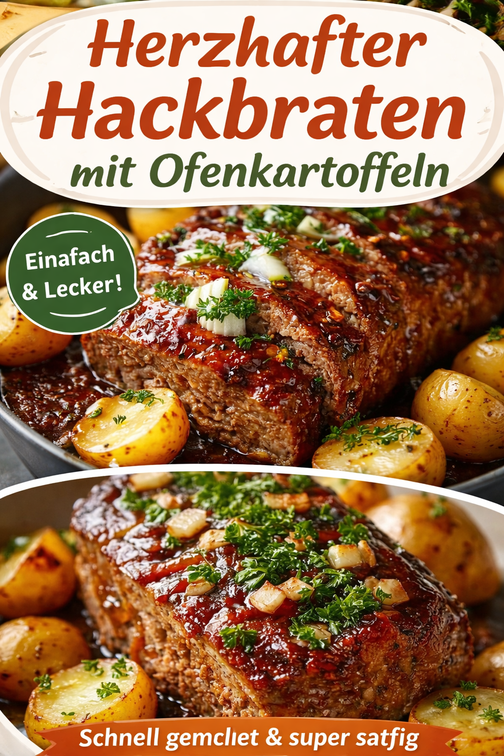 Hackbraten mit Ofenkartoffeln