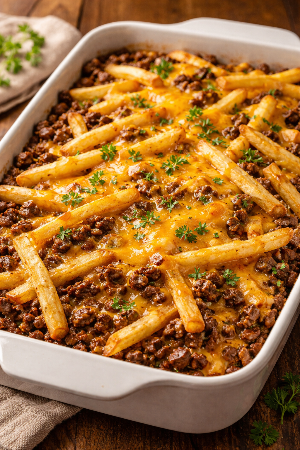Cheeseburger French Fry Casserole