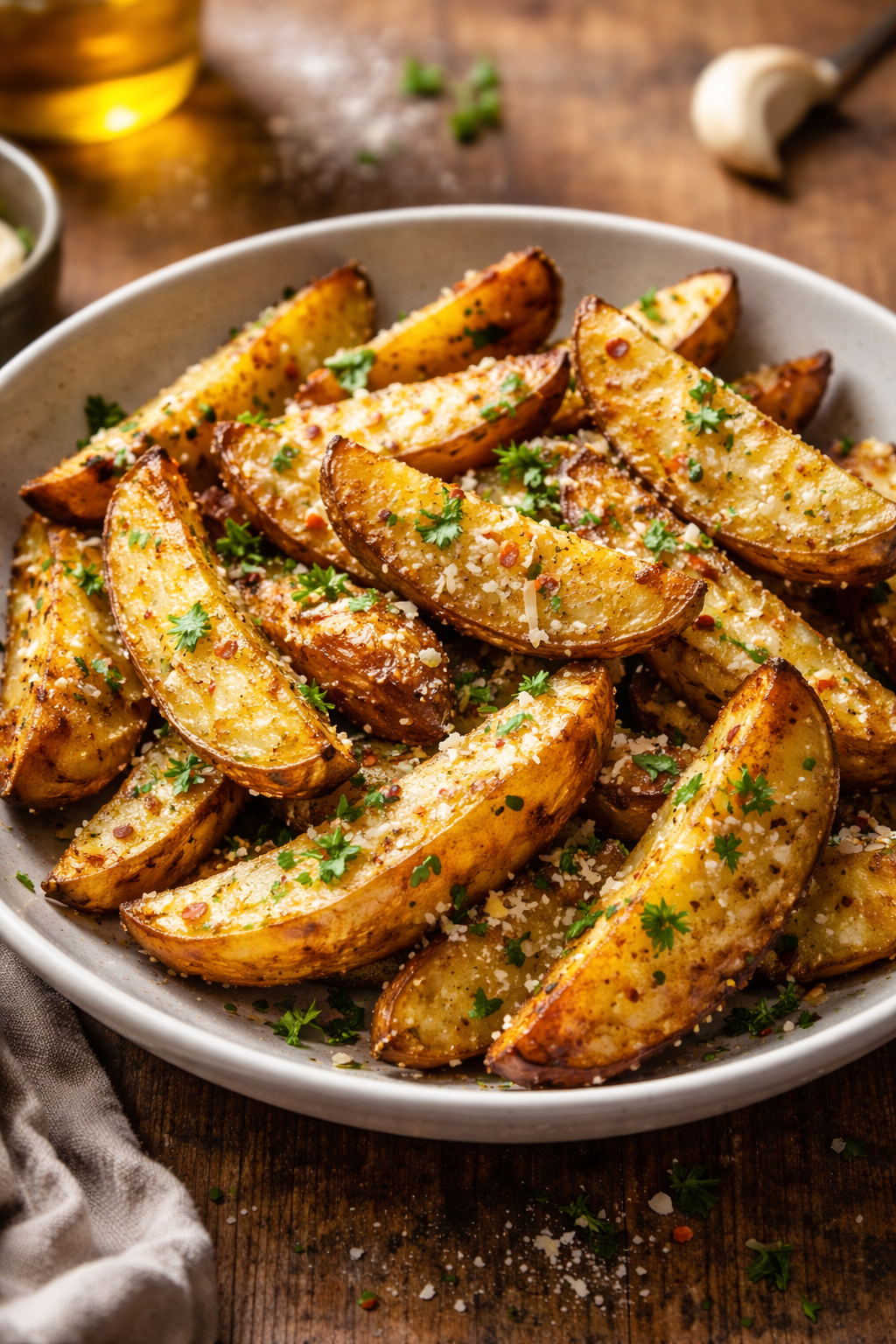 Garlic Parmesan Potato Wedges