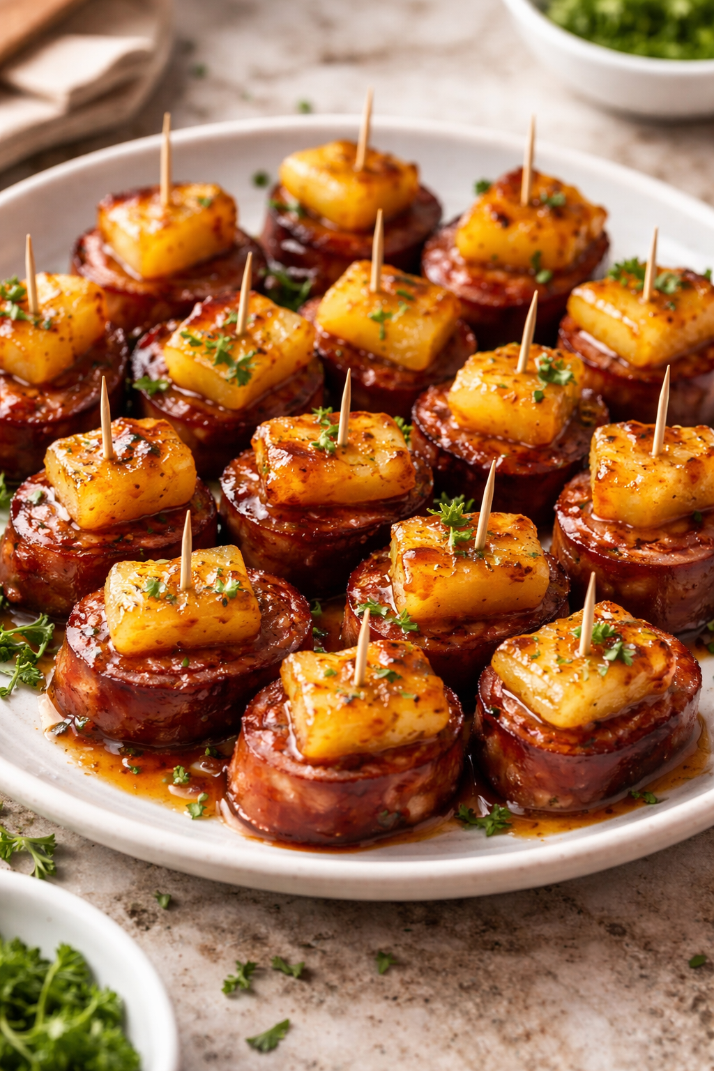 Glazed Kielbasa Pineapple Bites Recipe