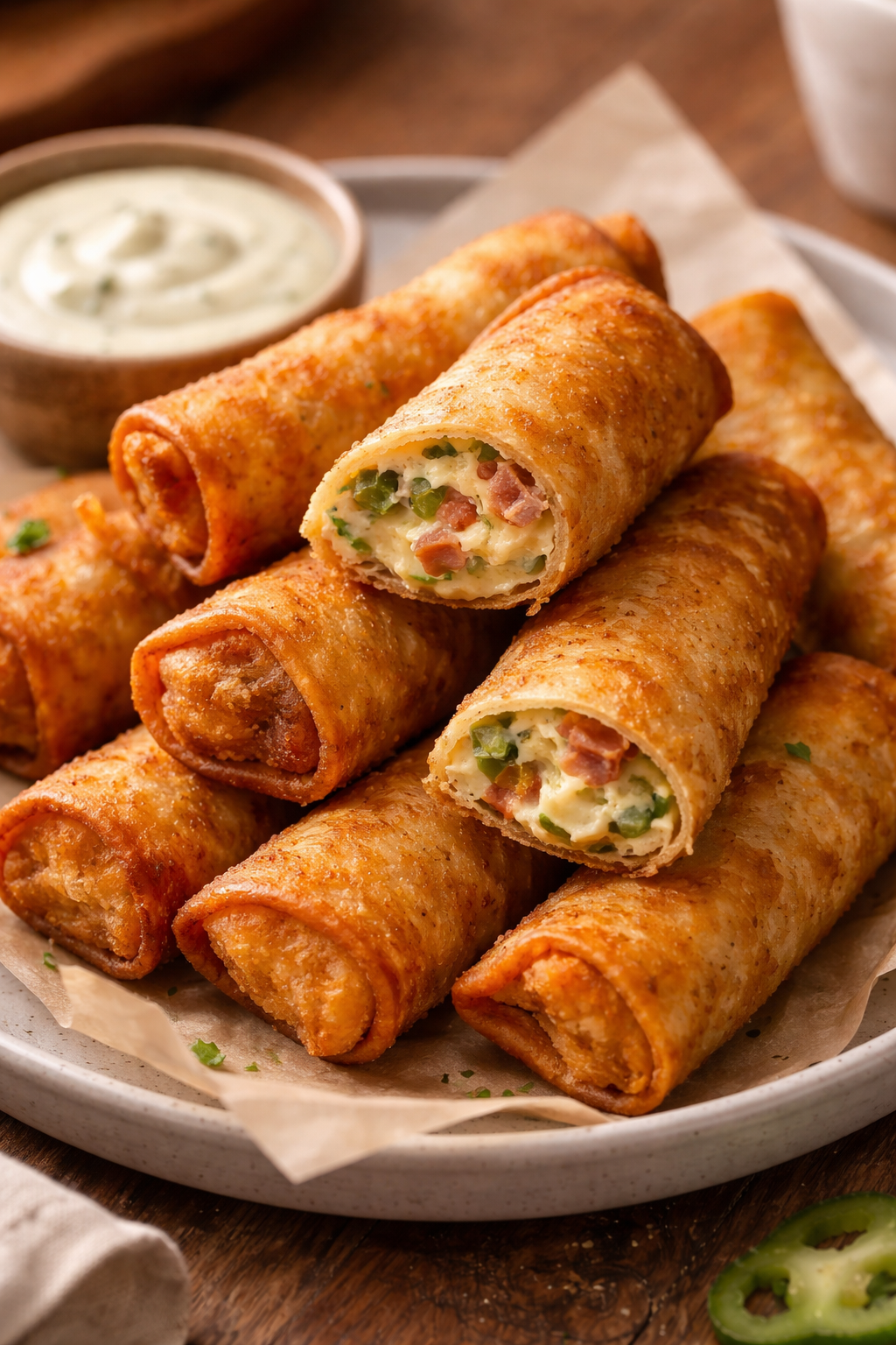 Mini Jalapeño Popper Egg Rolls