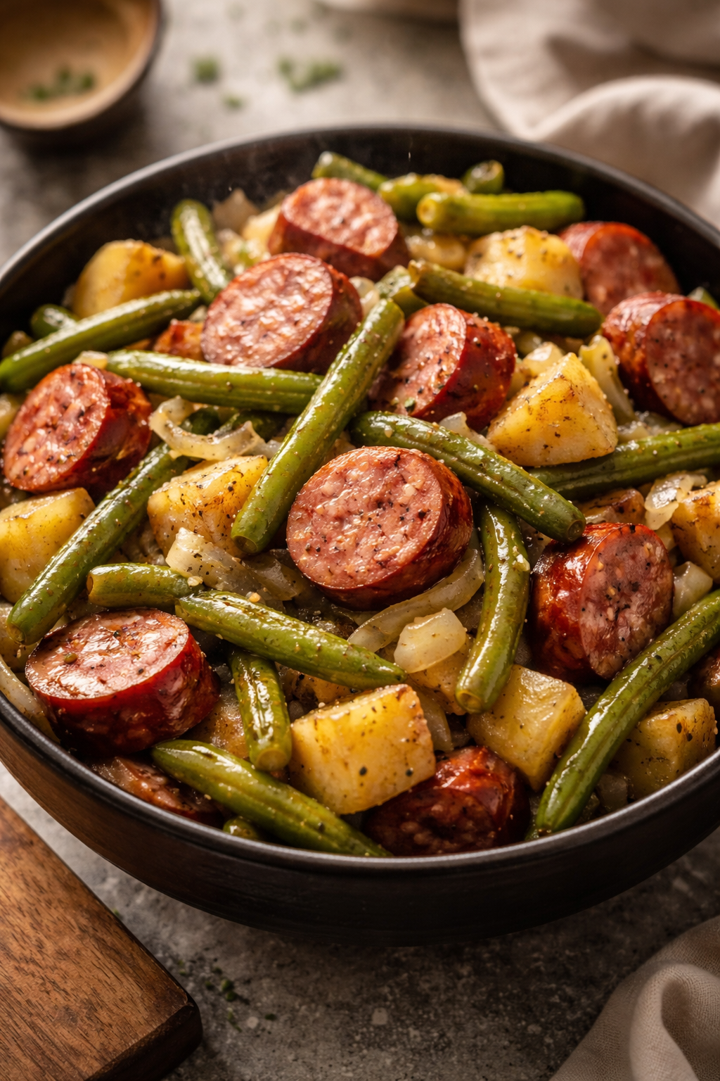 Crockpot Kielbasa and Green Beans