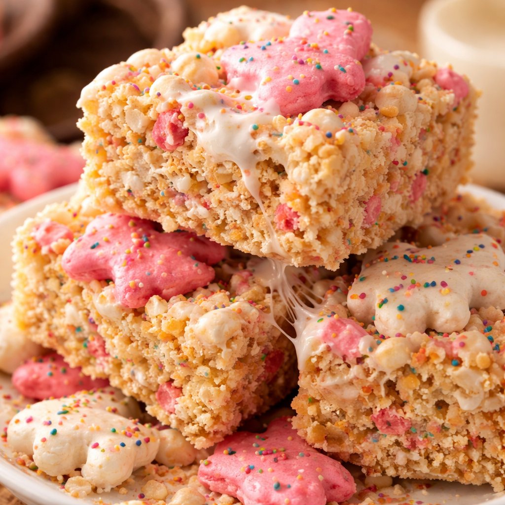 Circus Animal Cookie Rice Krispie Treats