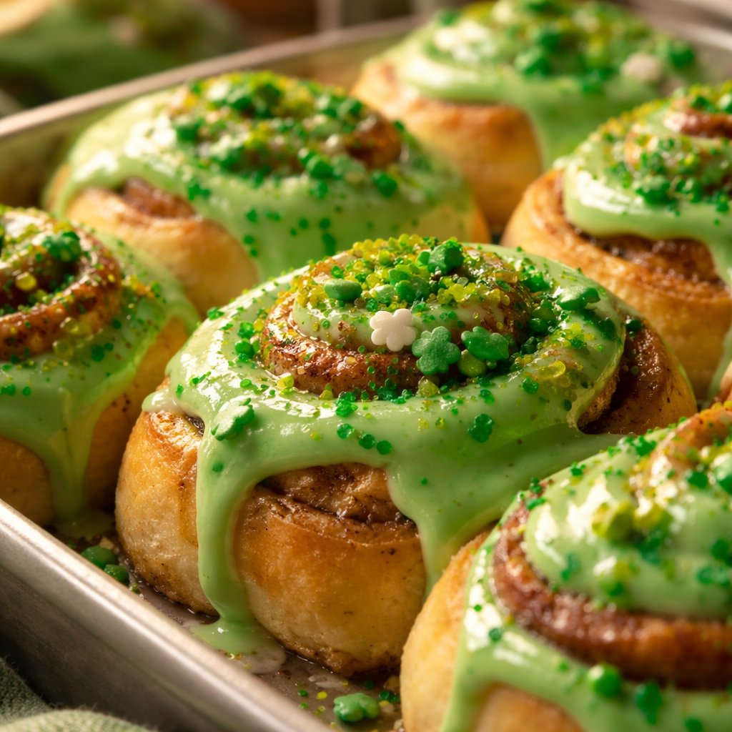 Lucky Green St. Patrick's Day Cinnamon Rolls