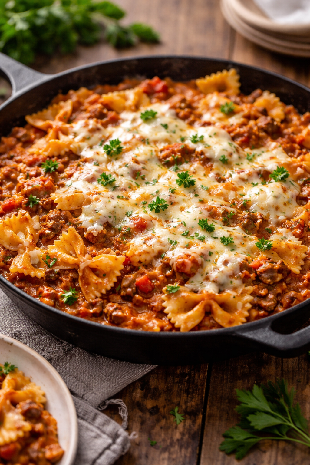 Healthy One Pot Skillet Lasagna