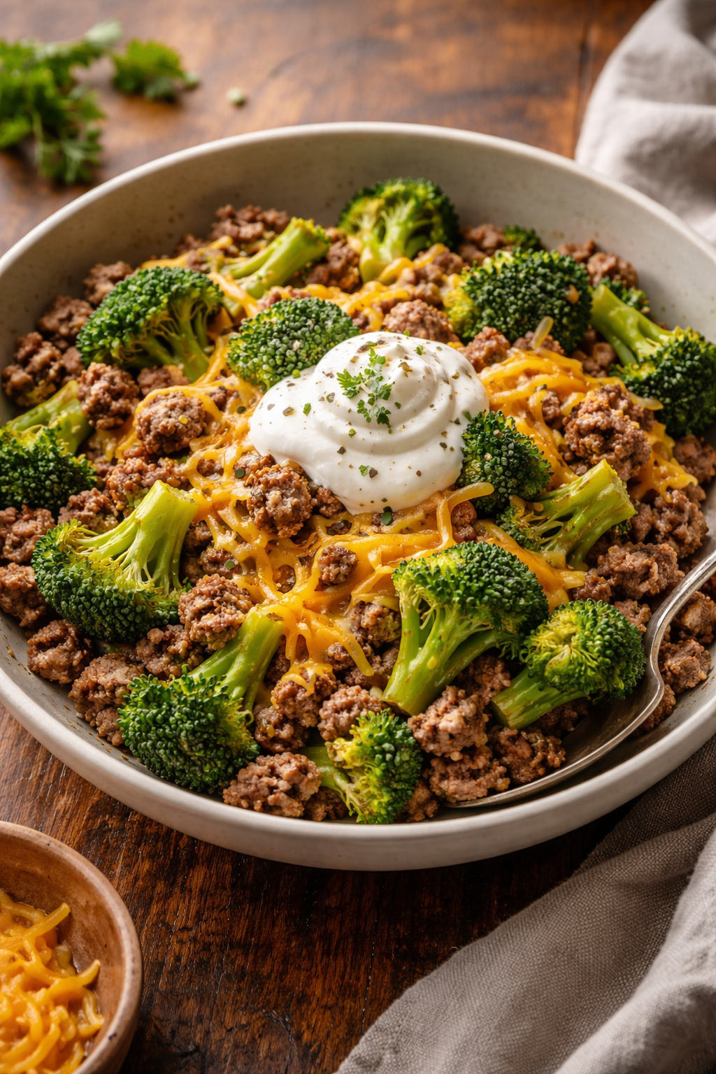 Keto Hamburger Broccoli Skillet