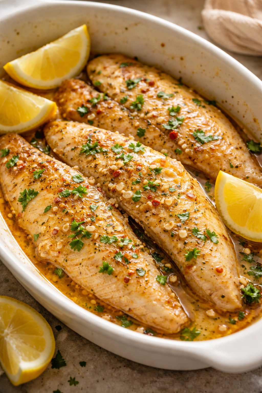 Garlic Butter Oven Baked Tilapia