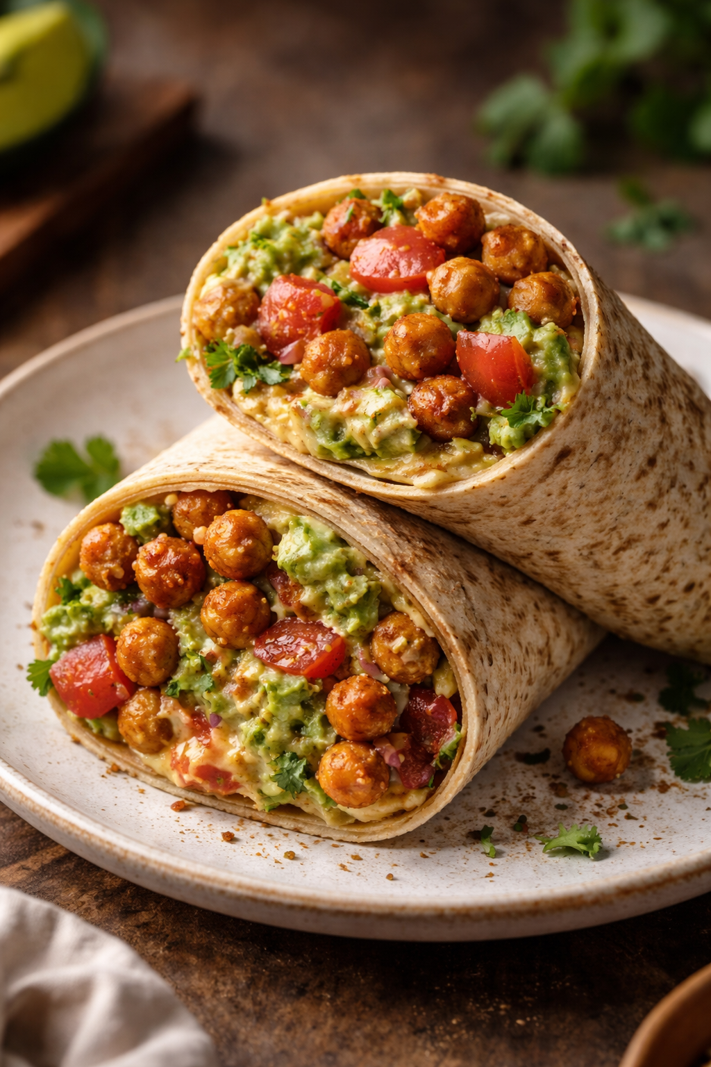Spicy Chickpea and Avocado Wrap