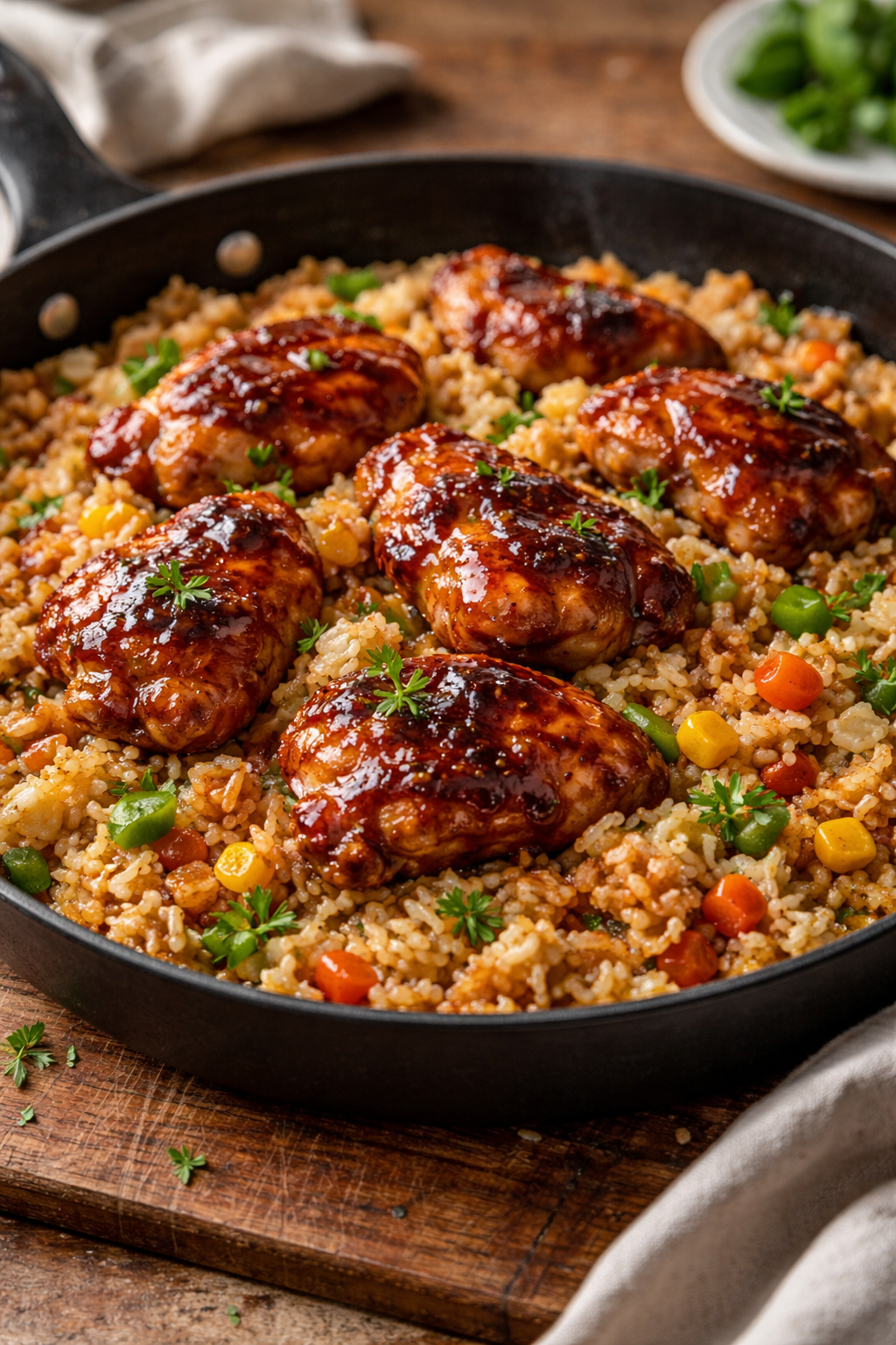 One-Pan Bold Honey BBQ Chicken Rice