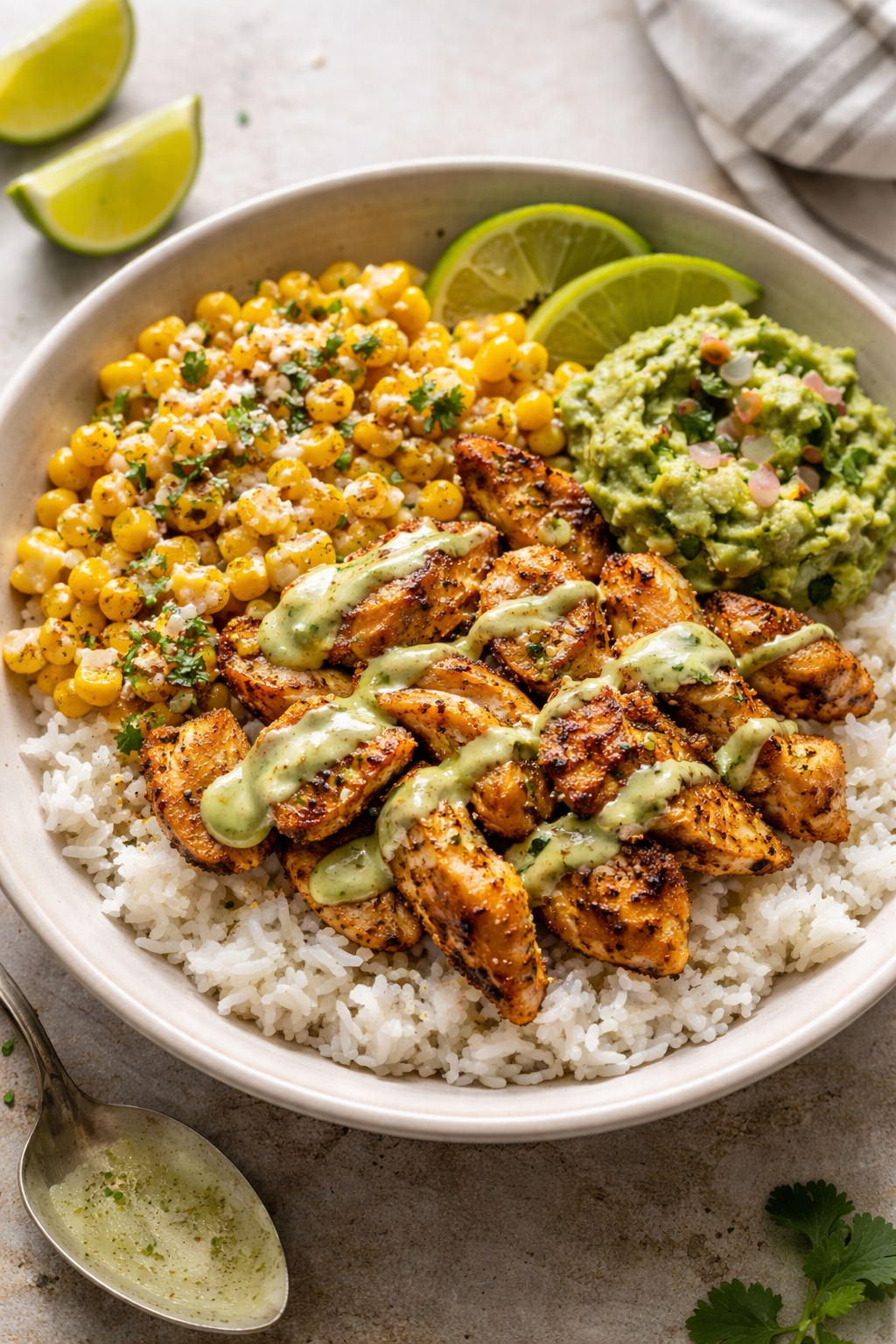 Street Corn Chicken Rice Bowl