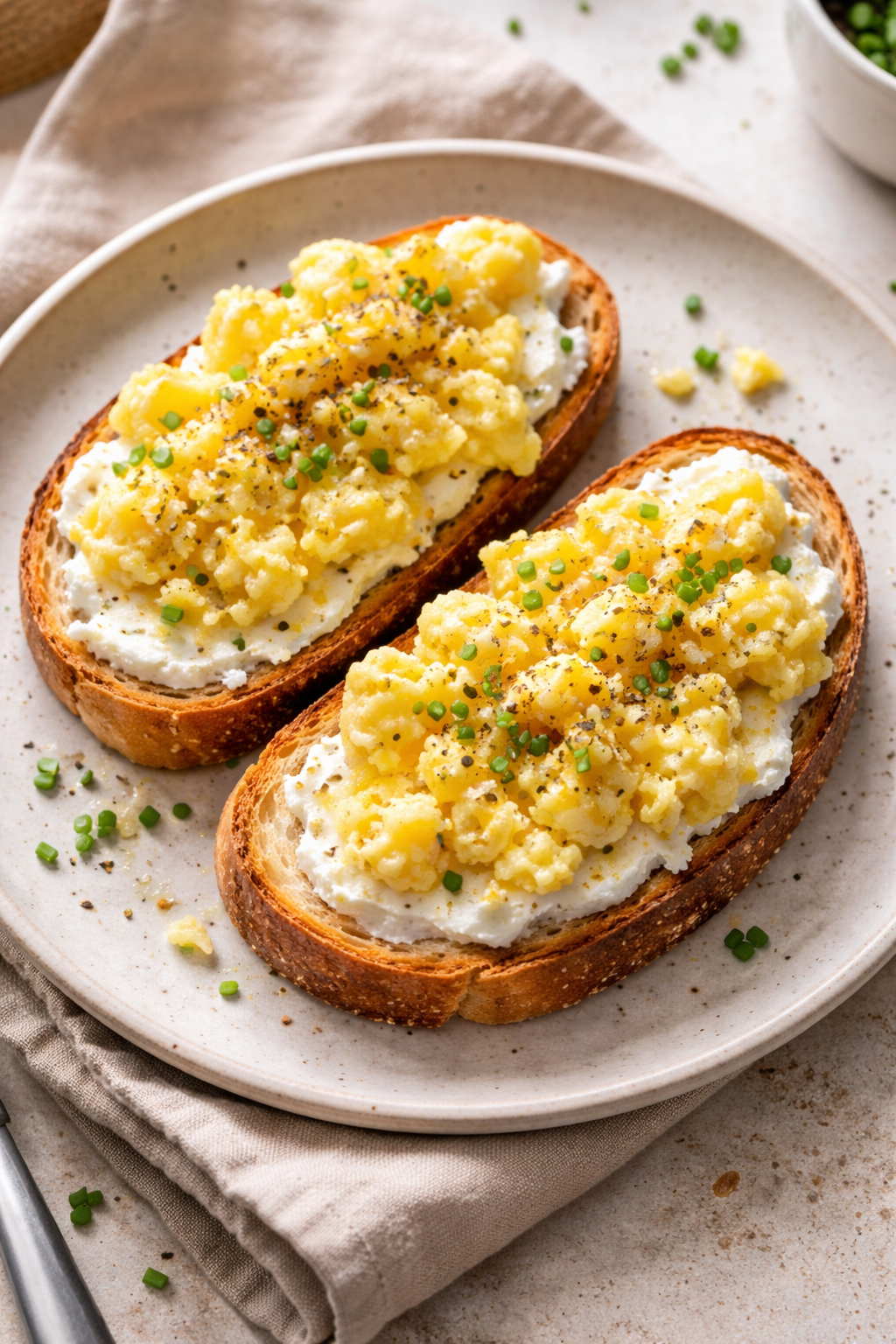 Simple Egg and Ricotta Toast