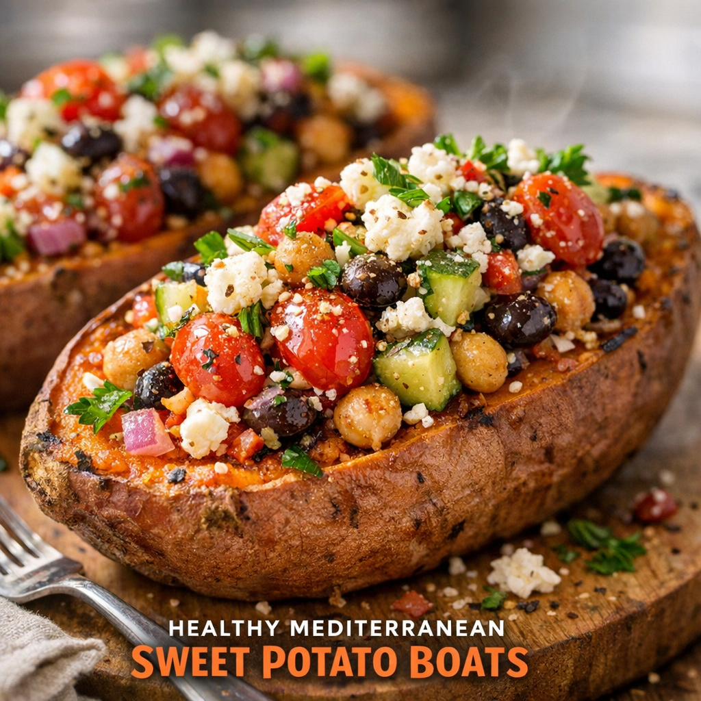 Mediterranean Stuffed Sweet Potatoes