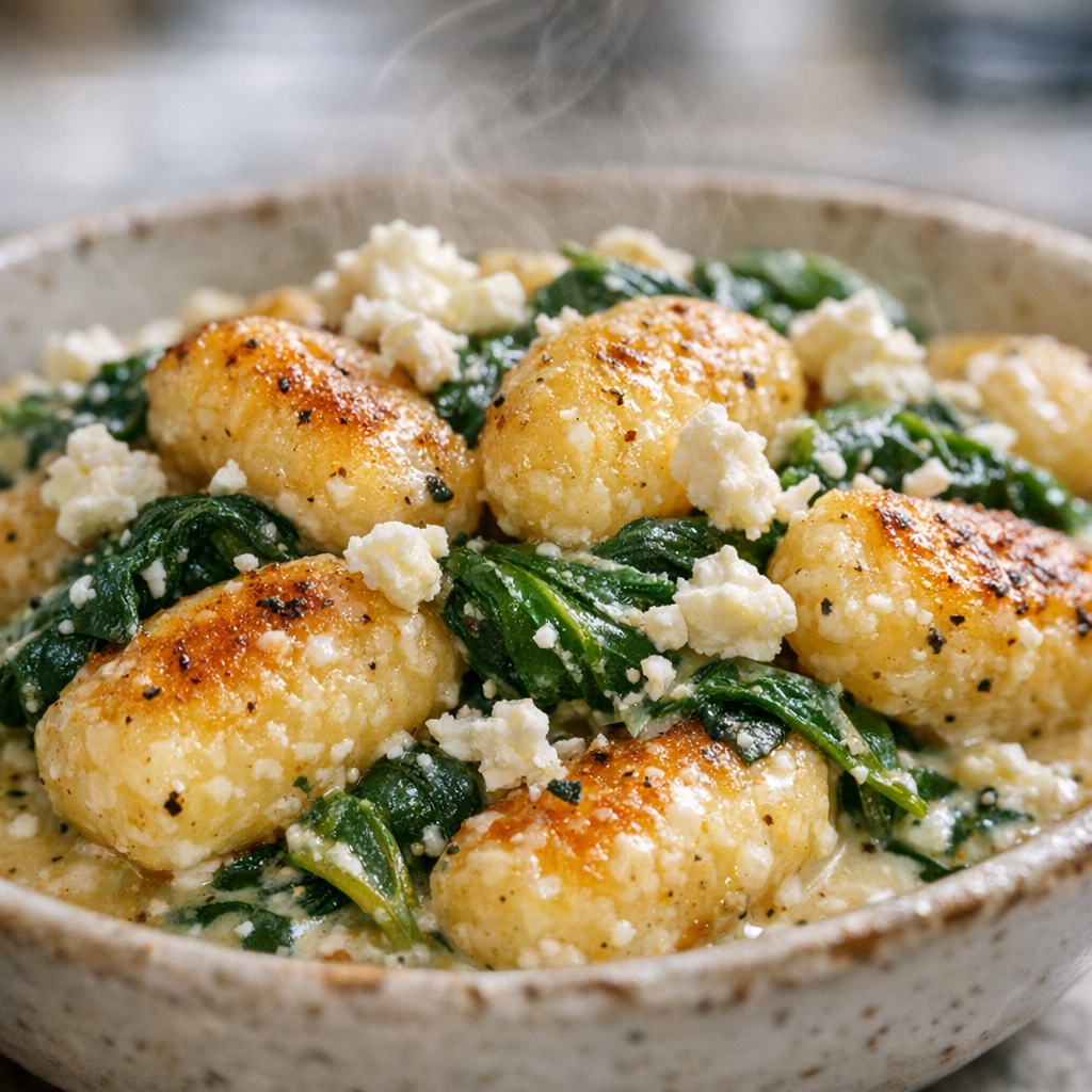 Creamy Gnocchi with Spinach and Feta