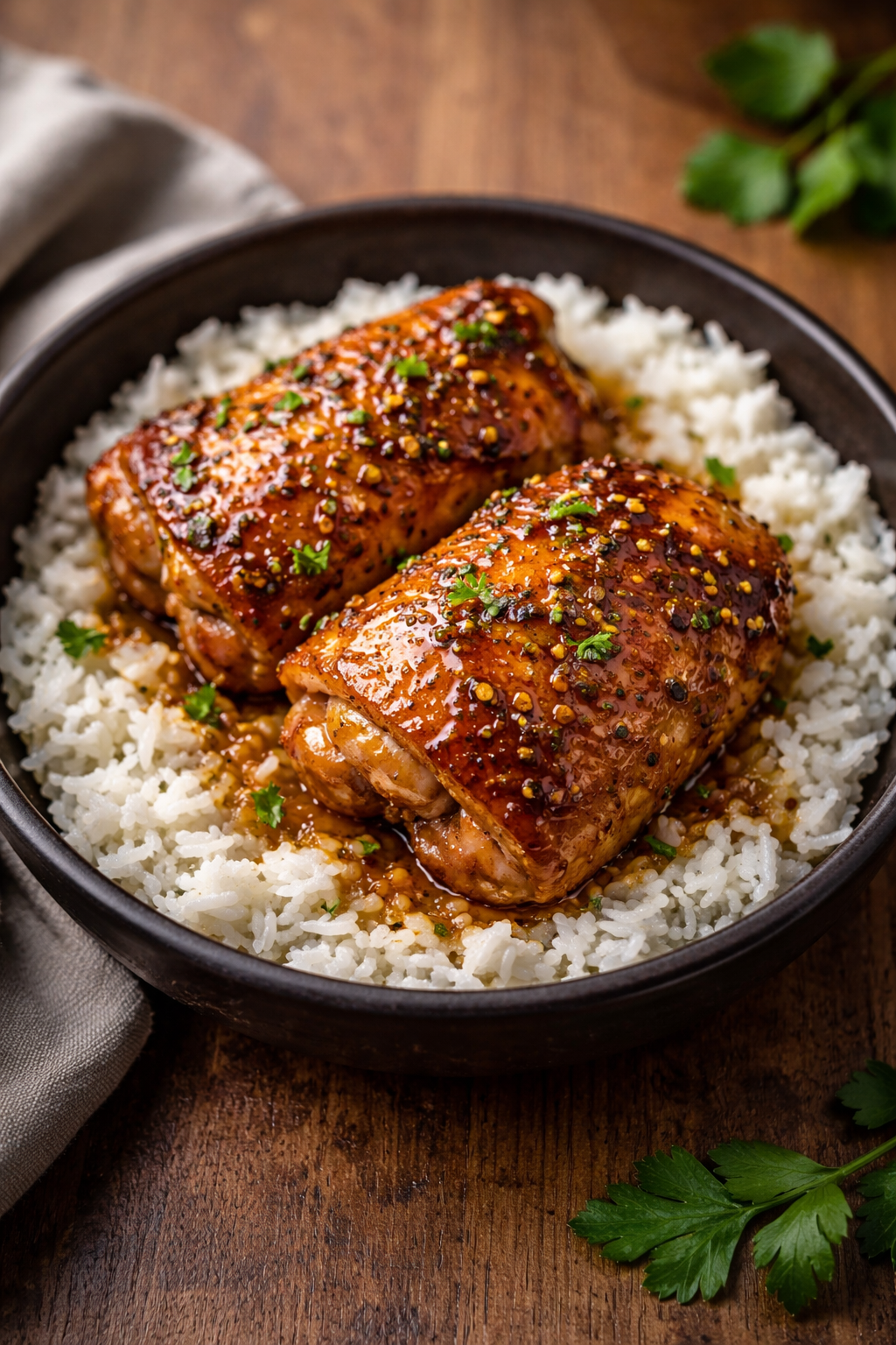 Honey Garlic Lemon Pepper Chicken Thighs