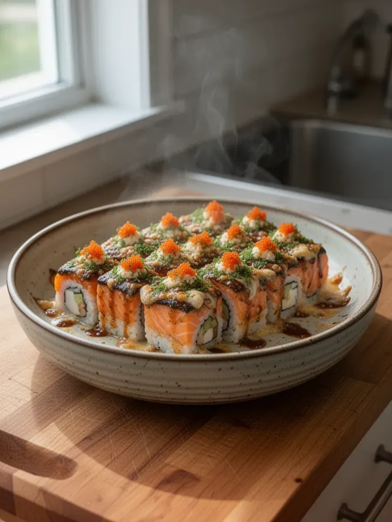Spicy Salmon Sushi Bake