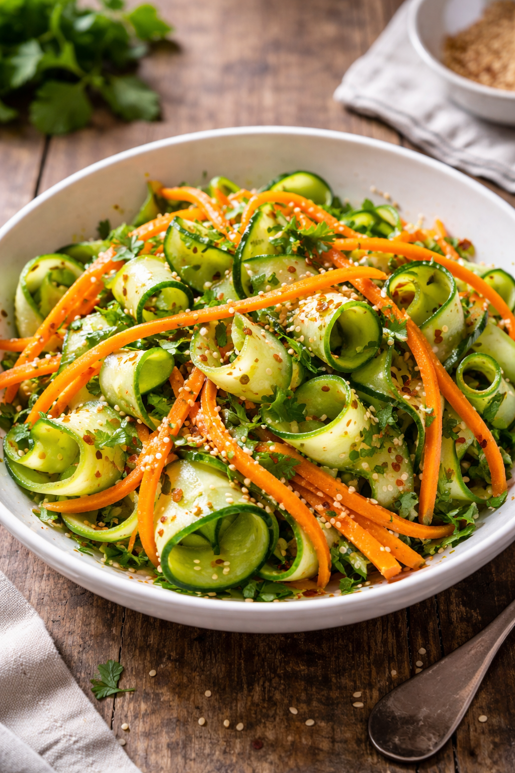 Cucumber Carrot Salad (15 Minutes, Big Crunch!)