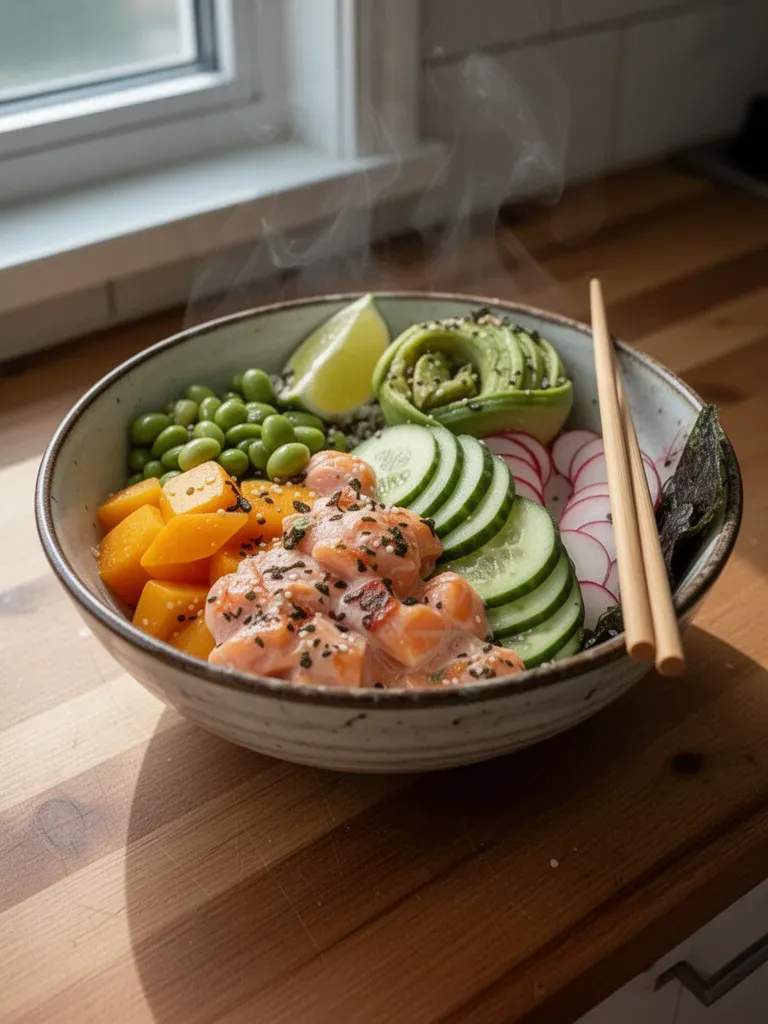 Easy Spicy Salmon Poke Bowl