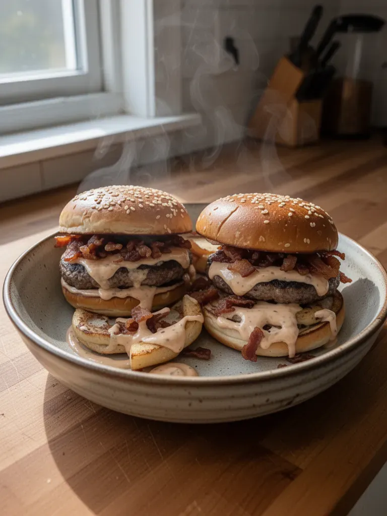 Smash Burgers with Baconnaise Sauce