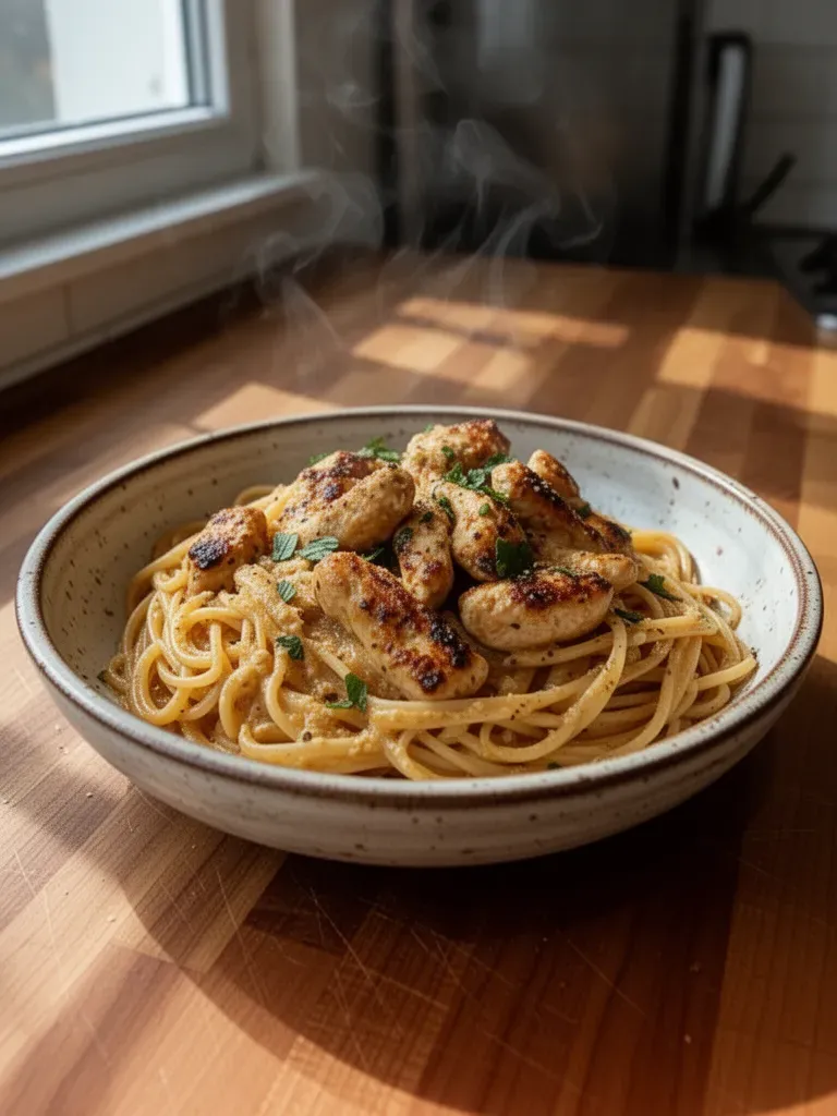 Nieodparzenie Łatwe Linguine z Kurczakiem Cowboy w Maśle w 30 Minut