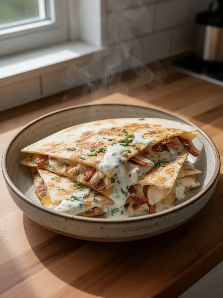 Lätt kyckling bacon ranch quesadilla