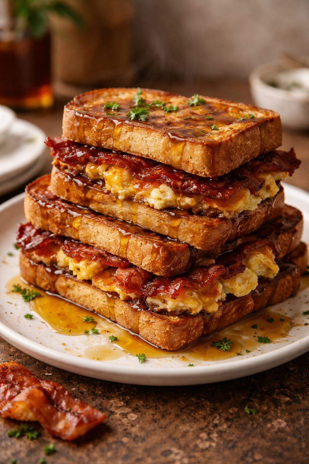 Bourbon Maple Bacon Stuffed Toast: A Decadent Delight!