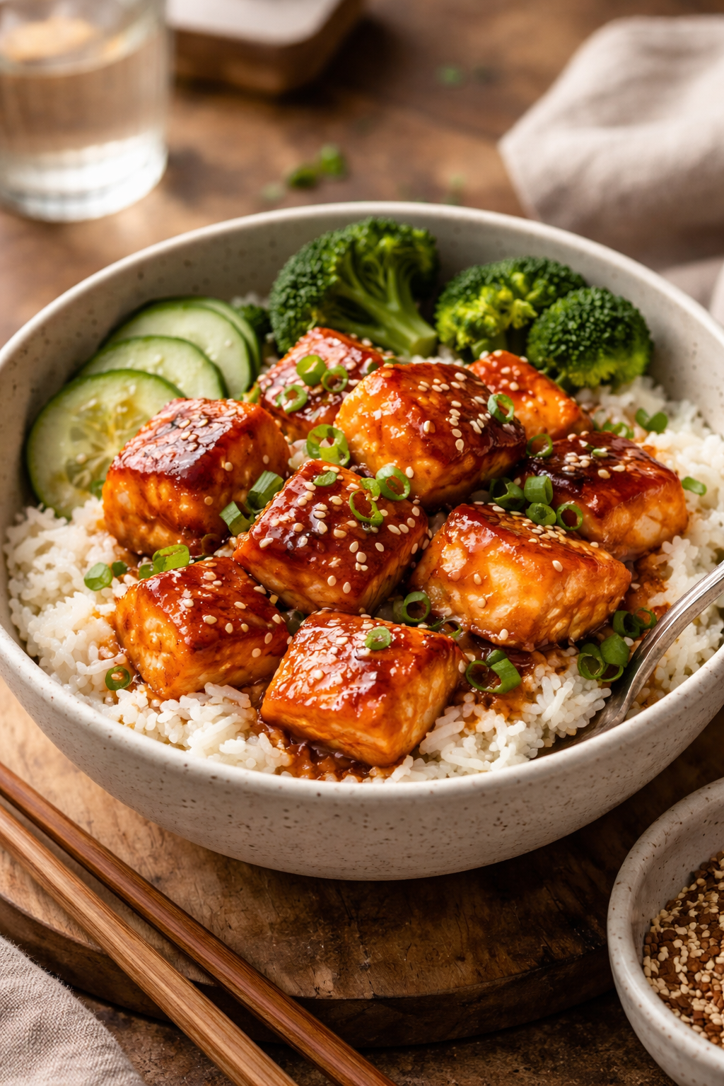 Crispy Salmon and Rice Bowl